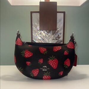 Coach Black and Red Strawberry Print Women's Bag